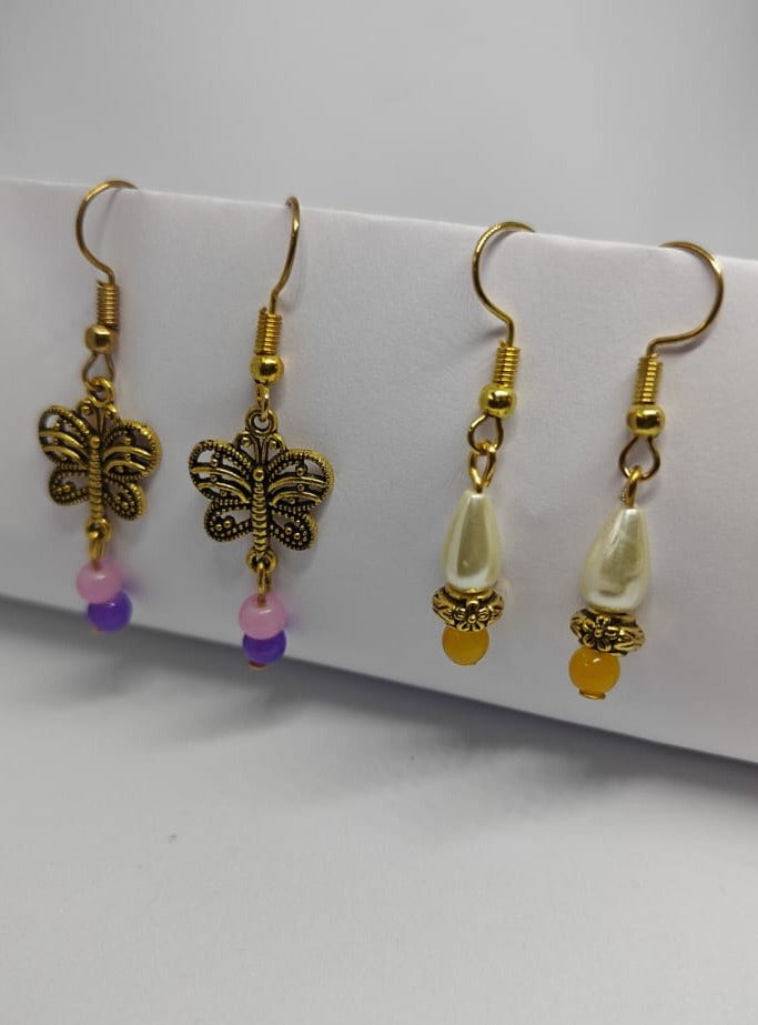 Accessories gifts fancy traditional ethnic trendy handmade accessories handcrafted matching assorted mix n match pearl multicolour metal golden nath nose pin nathani Marathi gold plated Maharashtrian accessory zumka jhumka moti vel single layer double layer dangling 