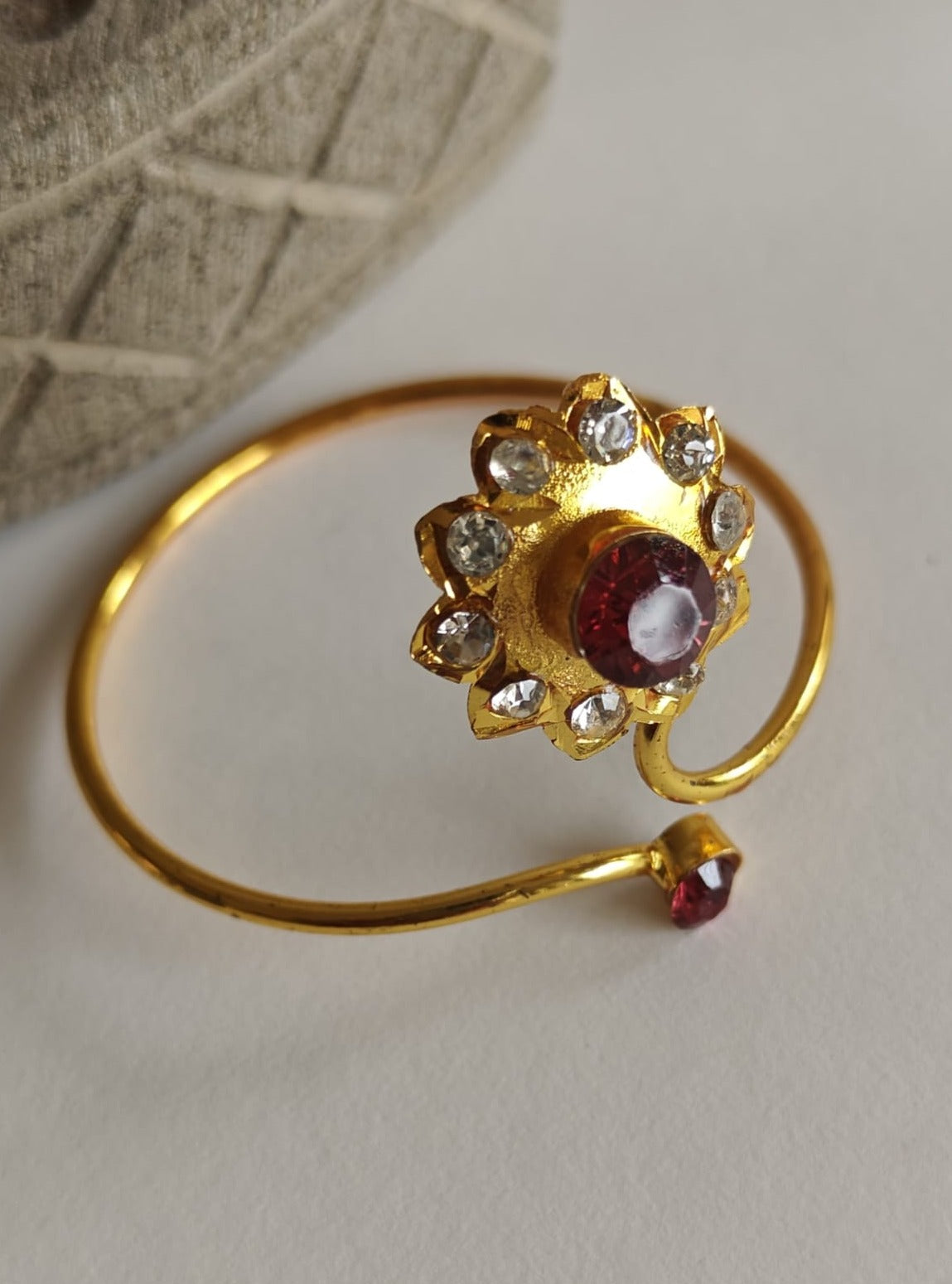 Round gold plated armlet (Bajuband) Soyara Ethnics Studio Accessories gifts fancy traditional ethnic trendy handmade accessories handcrafted matching assorted mix n match pearl multicolour metal golden armlet Bajuband