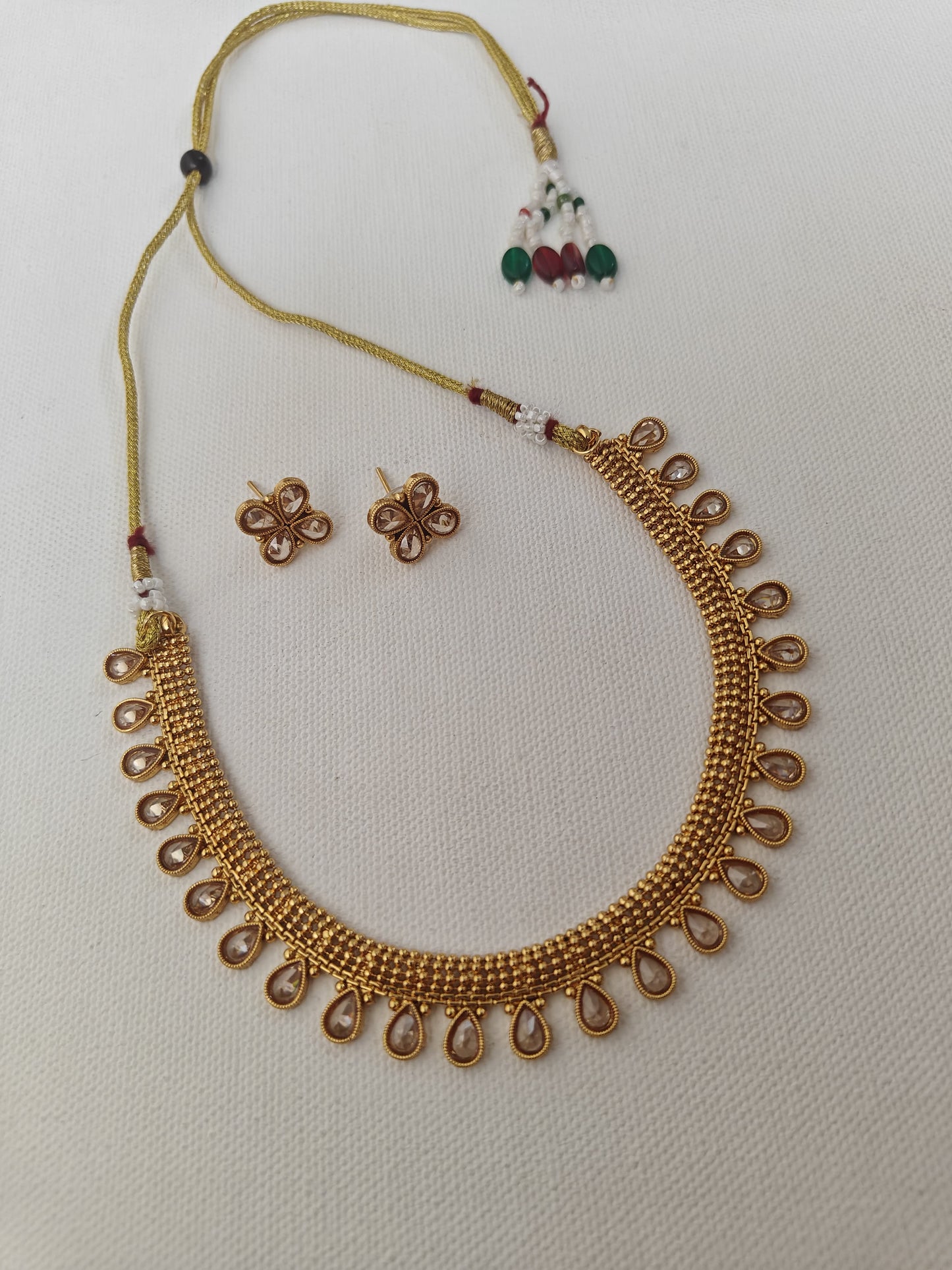 Kundan studded choker with matching earrings for Girls.Adorn your princess with head to toe premium quality handcrafted accessories made from allergy free, best quality materials.
