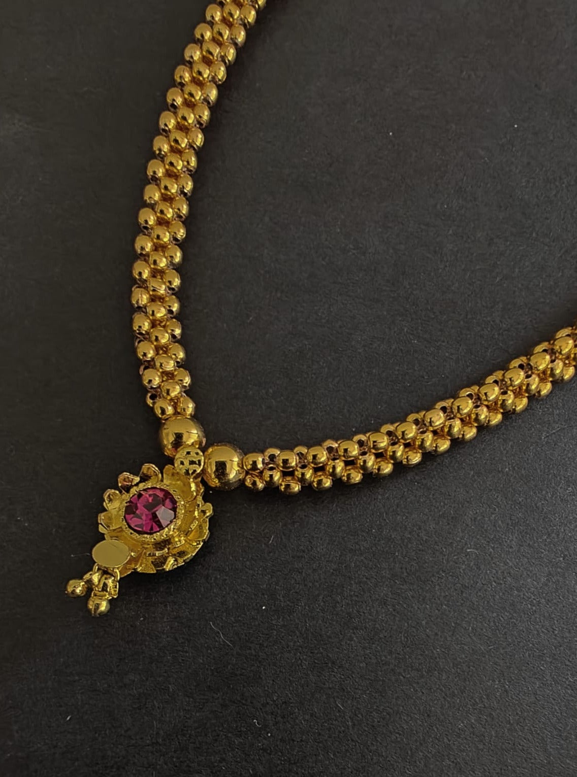 Gold plated Thushi with Golden Beads – Soyara Ethnics Studio