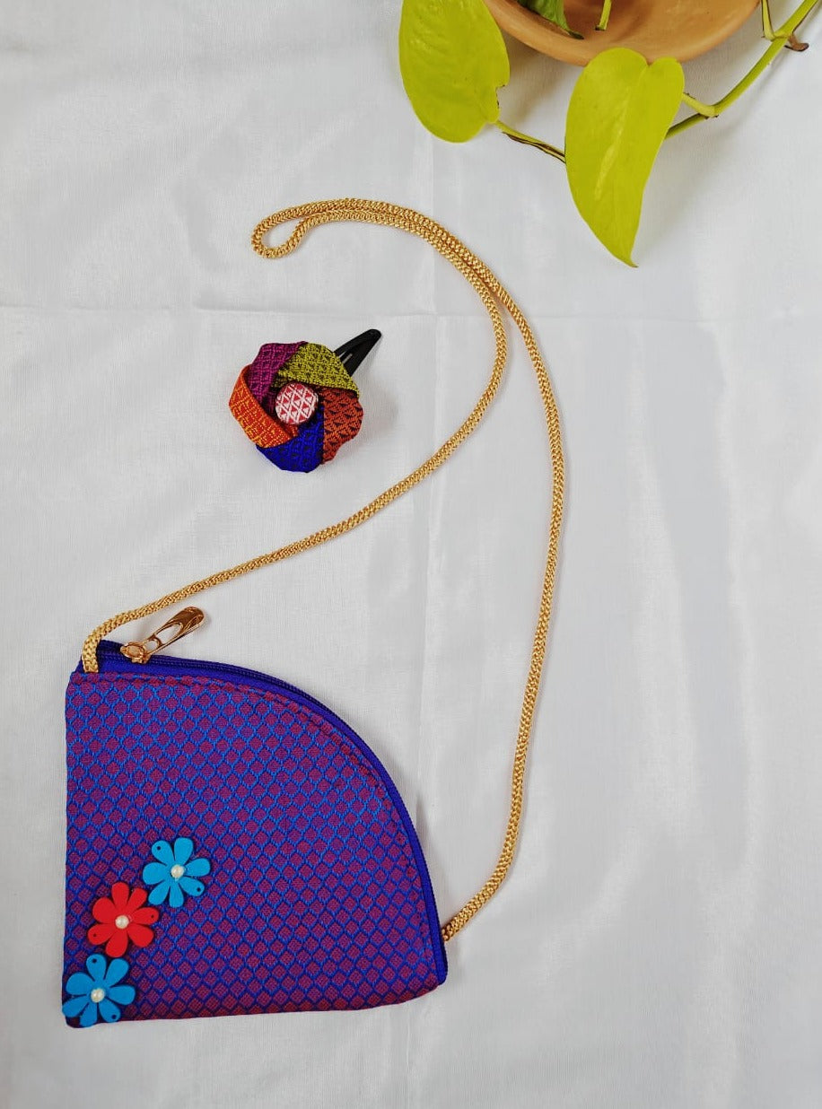 Accessories gifts fancy traditional ethnic hair accessories for kids trendy handmade hair clip fabric hair accessories hair band head band brocade handcrafted hair pin hair accessory tic-tac clips matching assorted mix n match pearl multicolour metal golden bow rubber band  party wear beaded glass beads trendy gold plated earrings pendant cute sling purse hand purse brocade hand embroidery 