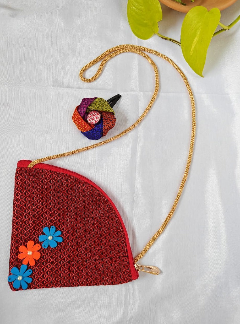Accessories gifts fancy traditional ethnic hair accessories for kids trendy handmade hair clip fabric hair accessories hair band head band brocade handcrafted hair pin hair accessory tic-tac clips matching assorted mix n match pearl multicolour metal golden bow rubber band  party wear beaded glass beads trendy gold plated earrings pendant cute sling purse hand purse brocade hand embroidery 