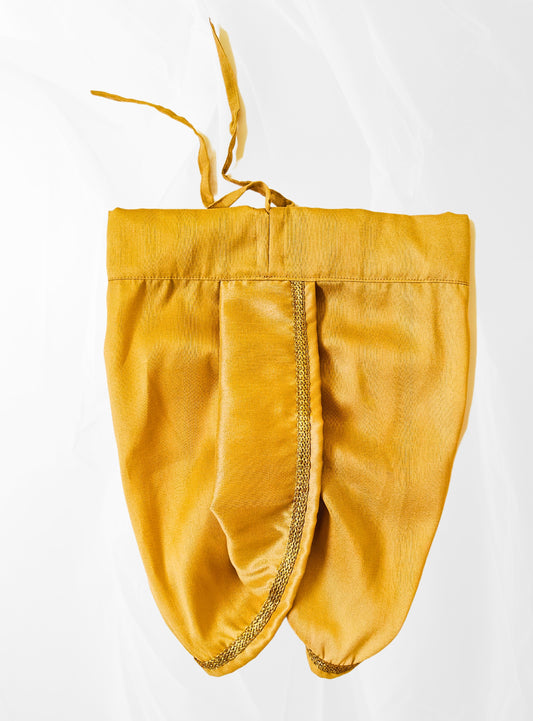 Golden Dupion Silk Dhoti with Golden Border