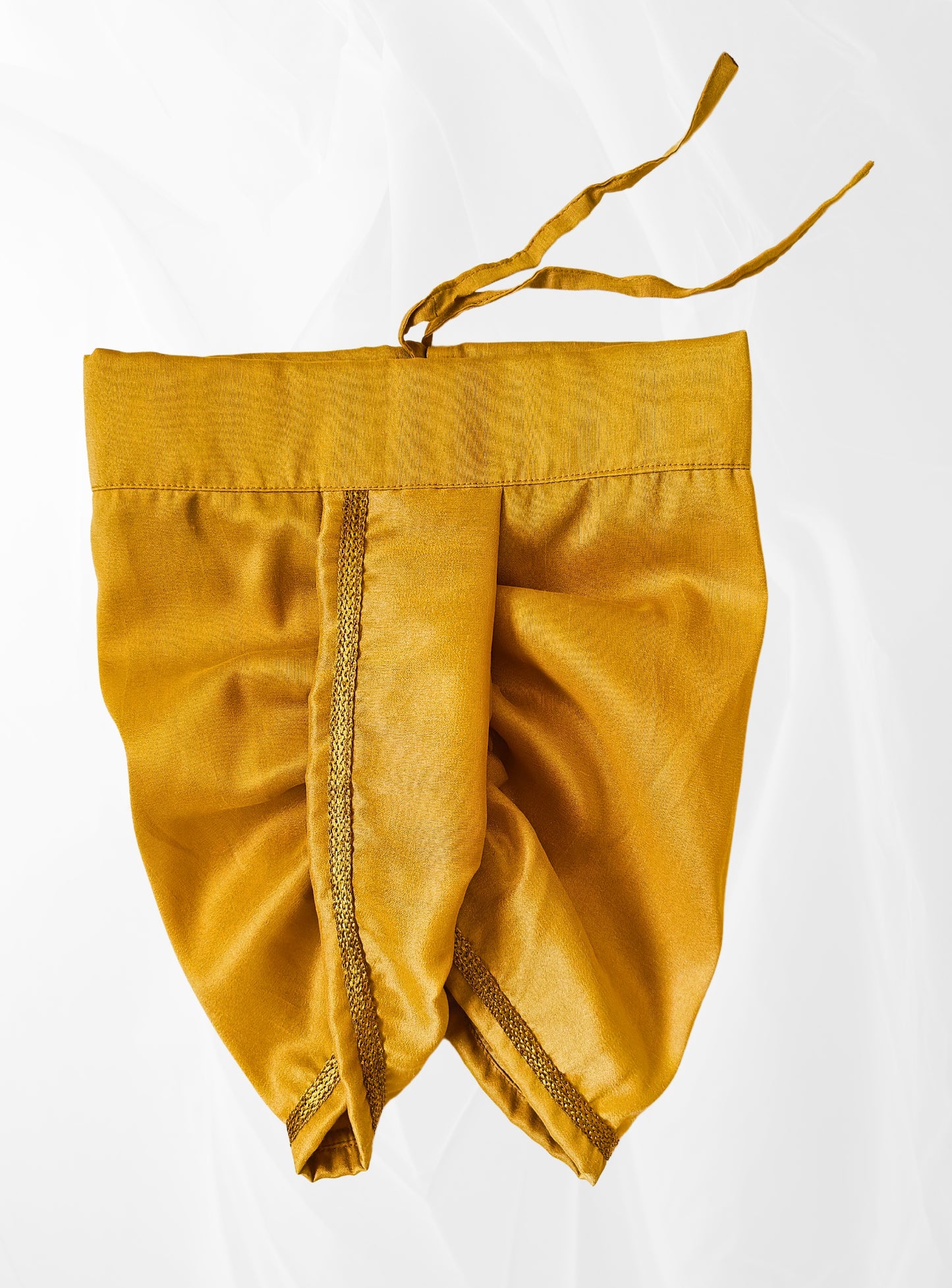 Golden Dupion Silk Dhoti with Golden Border