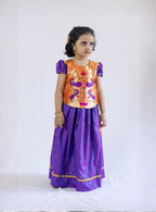 Elegant premium brocade silk, khun parkar polka & lehenga choli set. Designer ethnic paithani skirt blouse attire perfect for festivals, weddings & ceremonies.