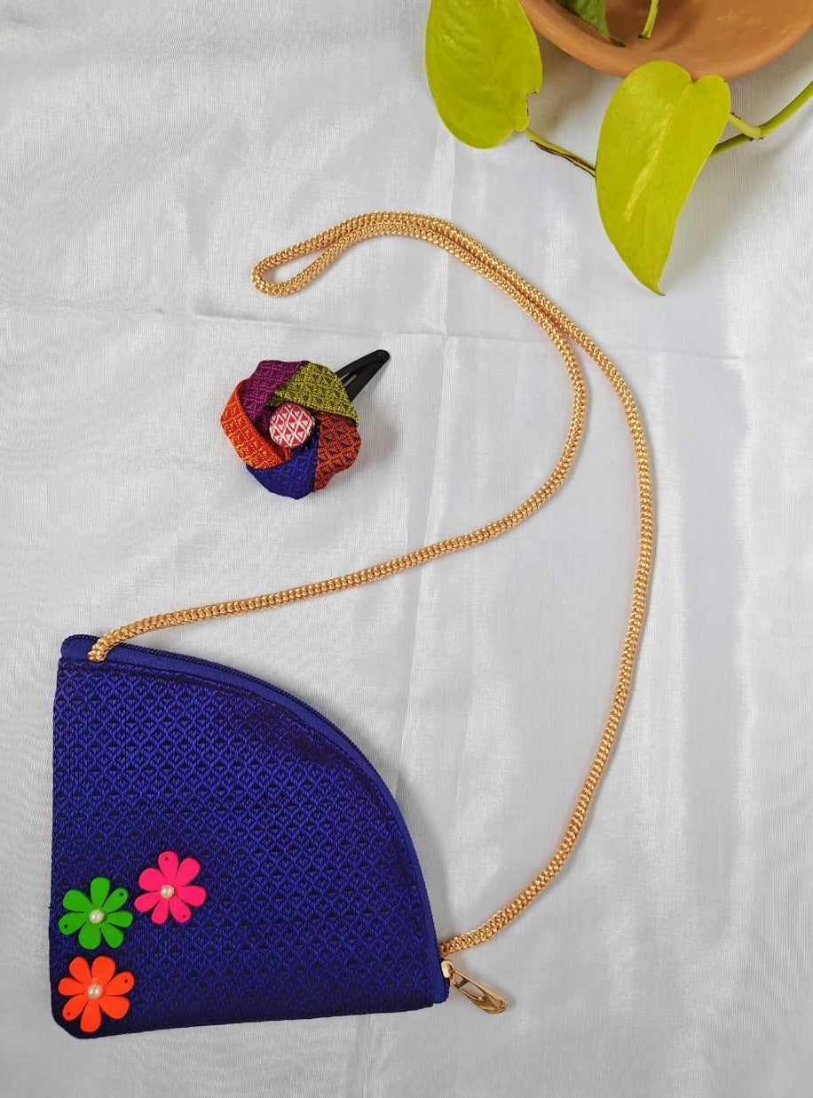 Accessories gifts fancy traditional ethnic hair accessories for kids trendy handmade hair clip fabric hair accessories hair band head band brocade handcrafted hair pin hair accessory tic-tac clips matching assorted mix n match pearl multicolour metal golden bow rubber band  party wear beaded glass beads trendy gold plated earrings pendant cute sling purse hand purse brocade hand embroidery 