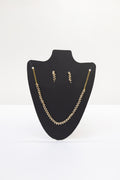 Dazzling American Diamond  imitation metal Necklace Set - Geometric Cluster Design with earrings for Girls