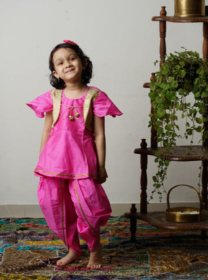 Silk brocade cotton silk cotton chanderi printed Traditional ethnic Indian kurta kurta salwar suit dupatta Punjabi dress Patiala set for baby girls kids