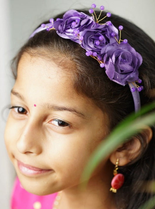 Lavender roses bunch Hairband Soyara Ethnics Studio