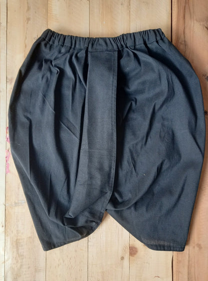Black Dhoti in Cotton Silk with Elasticated Waist Soyara Ethnics Studio