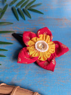 Accessories gifts fancy traditional ethnic hair accessories for kids trendy handmade hair clip fabric hair accessories hair band head band brocade handcrafted hair pin hair accessory tic-tac clips matching assorted mix n match pearl multicolour metal golden bow rubber band      