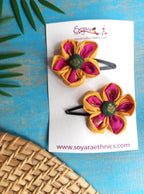 Accessories gifts fancy traditional ethnic hair accessories for kids trendy handmade hair clip fabric hair accessories hair band head band brocade handcrafted hair pin hair accessory tic-tac clips matching assorted mix n match pearl multicolour metal golden bow rubber band      