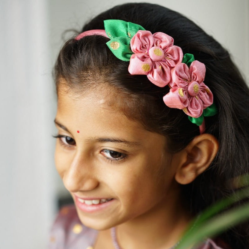 Accessories gifts fancy traditional ethnic hair accessories for kids trendy handmade hairclip fabric hair accessories hair band head band brocade handcrafted hair pin hair accessory tic-tac clips matching assorted mix n match pearl multicolour metal golden bow rubber band      