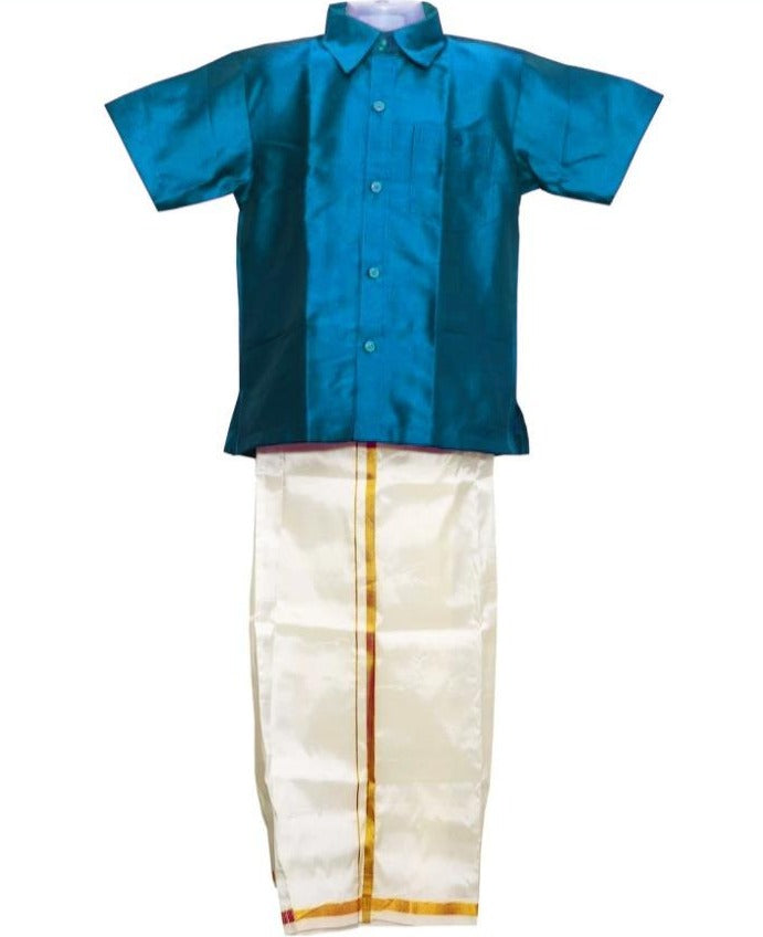 Kerala Lungi Set in Peacock Blue Colour Soyara Ethnics Studio