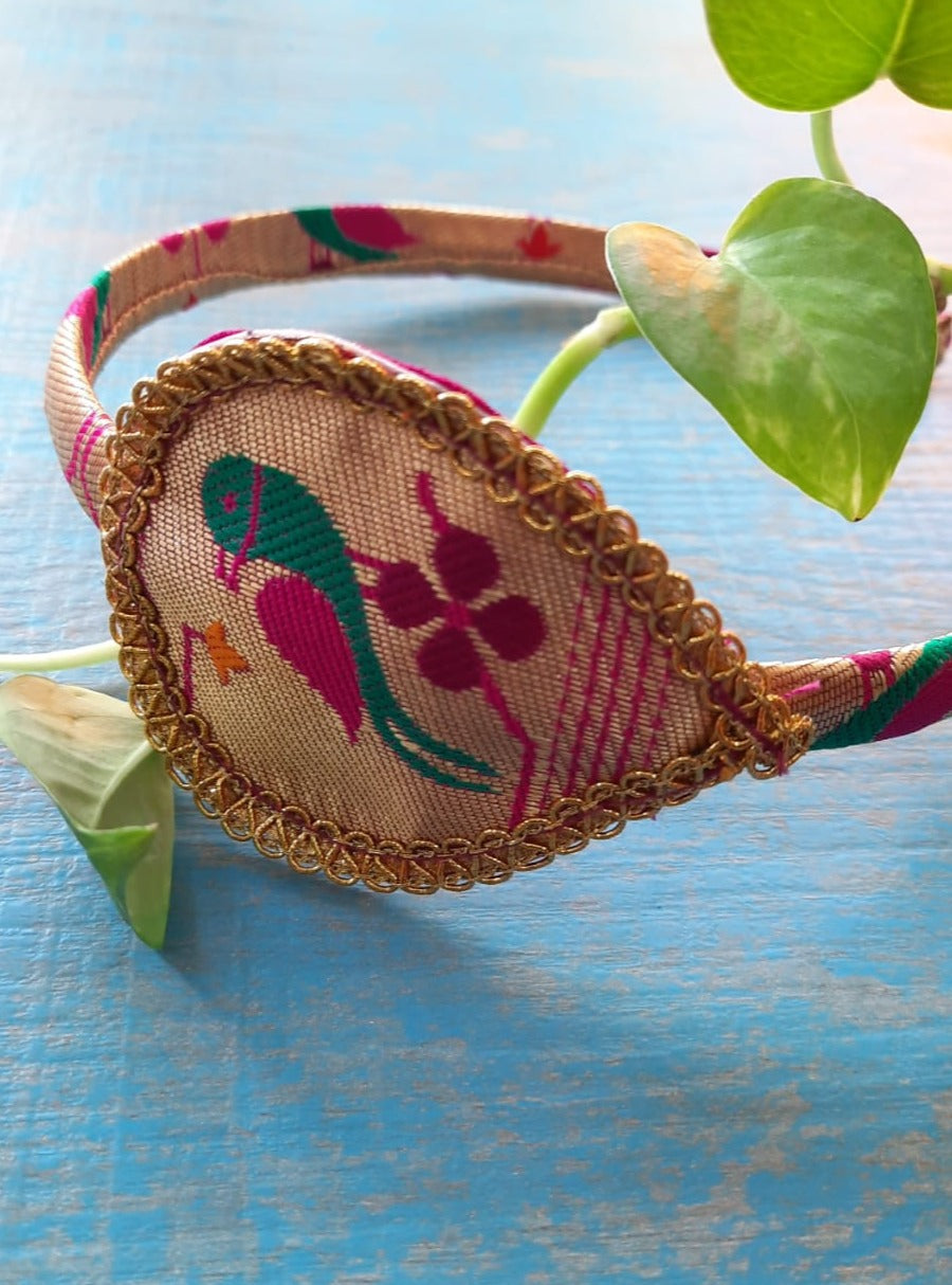 Accessories gifts fancy traditional ethnic hair accessories for kids trendy handmade hair clip fabric hair accessories hair band head band brocade handcrafted hair pin hair accessory tic-tac clips matching assorted mix n match pearl multicolour metal golden bow rubber band      