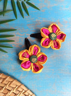 Accessories gifts fancy traditional ethnic hair accessories for kids trendy handmade hair clip fabric hair accessories hair band head band brocade handcrafted hair pin hair accessory tic-tac clips matching assorted mix n match pearl multicolour metal golden bow rubber band      