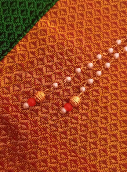 Pearls Mundavalya wit Golden Finding and Colorful Glass Bead for Batu Soyara Ethnics Studio