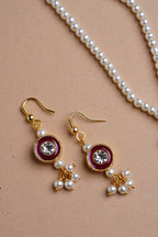 Accessories gifts fancy traditional ethnic for kids trendy handmade fabric accessories brocade handcrafted matching assorted mix n match pearl multicolour metal golden party wear beaded glass beads trendy gold plated earrings pendant    