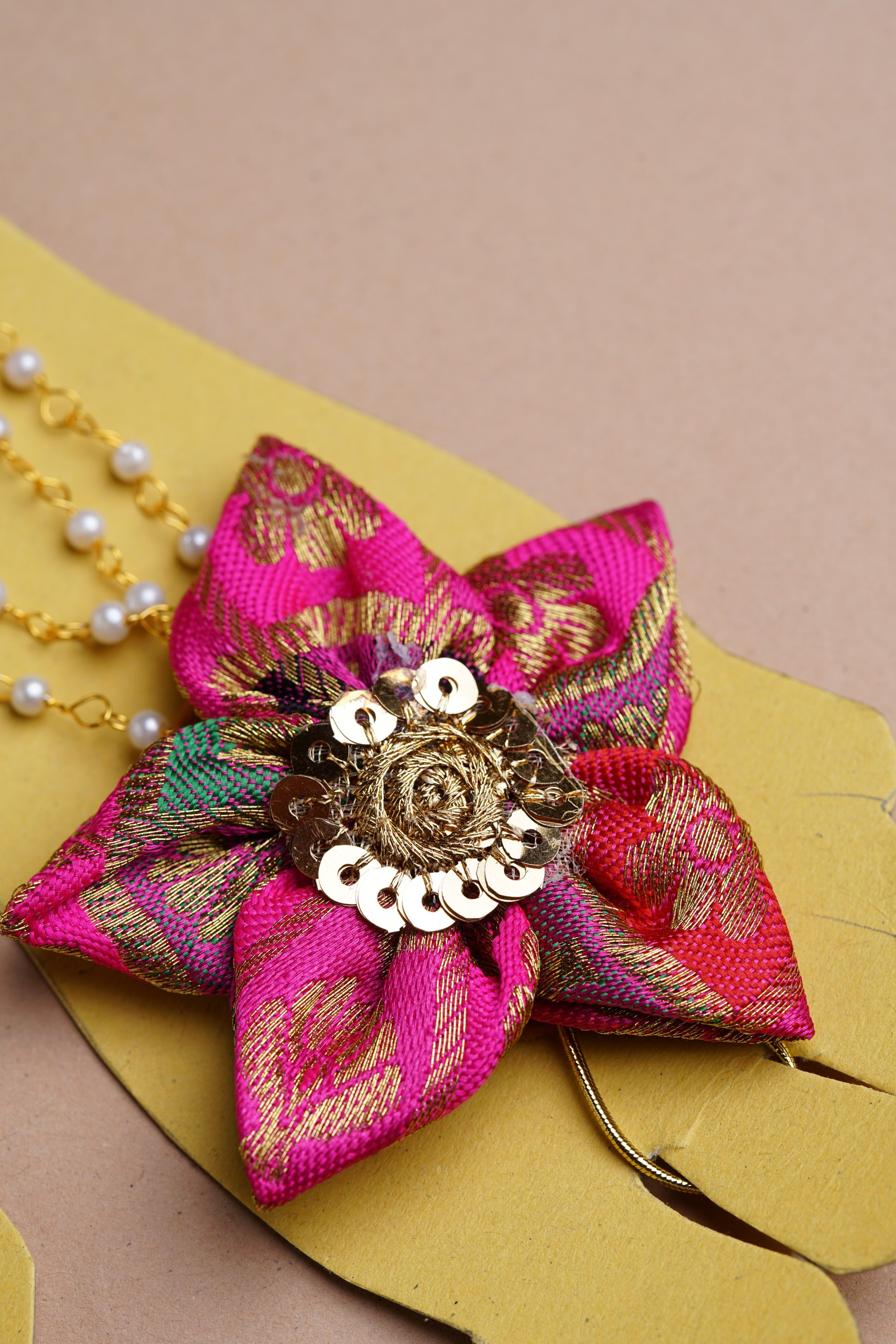 Handcrafted Paithani Flower Barefoot Sandals for Girls.Adorn your princess with head to toe premium quality handcrafted accessories made from allergy free, best quality materials.