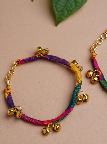 Accessories gifts fancy traditional ethnic trendy handmade accessories handcrafted matching assorted mix n match pearl multicolour metal golden anklet payal barefoot sandals German silver black fabric payal gold gotta flower 