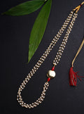Pearl Triple Layer Kanthi with Big round brushed bead for Batu.Mundavalya,kanthi,bhikbali,topi,pagdi are boys accessories exclusively designed using Pearls,glass beads,jadau & gold plated findings for Batu,for Upanayan/Vratabandha/munj /thread ceremony.