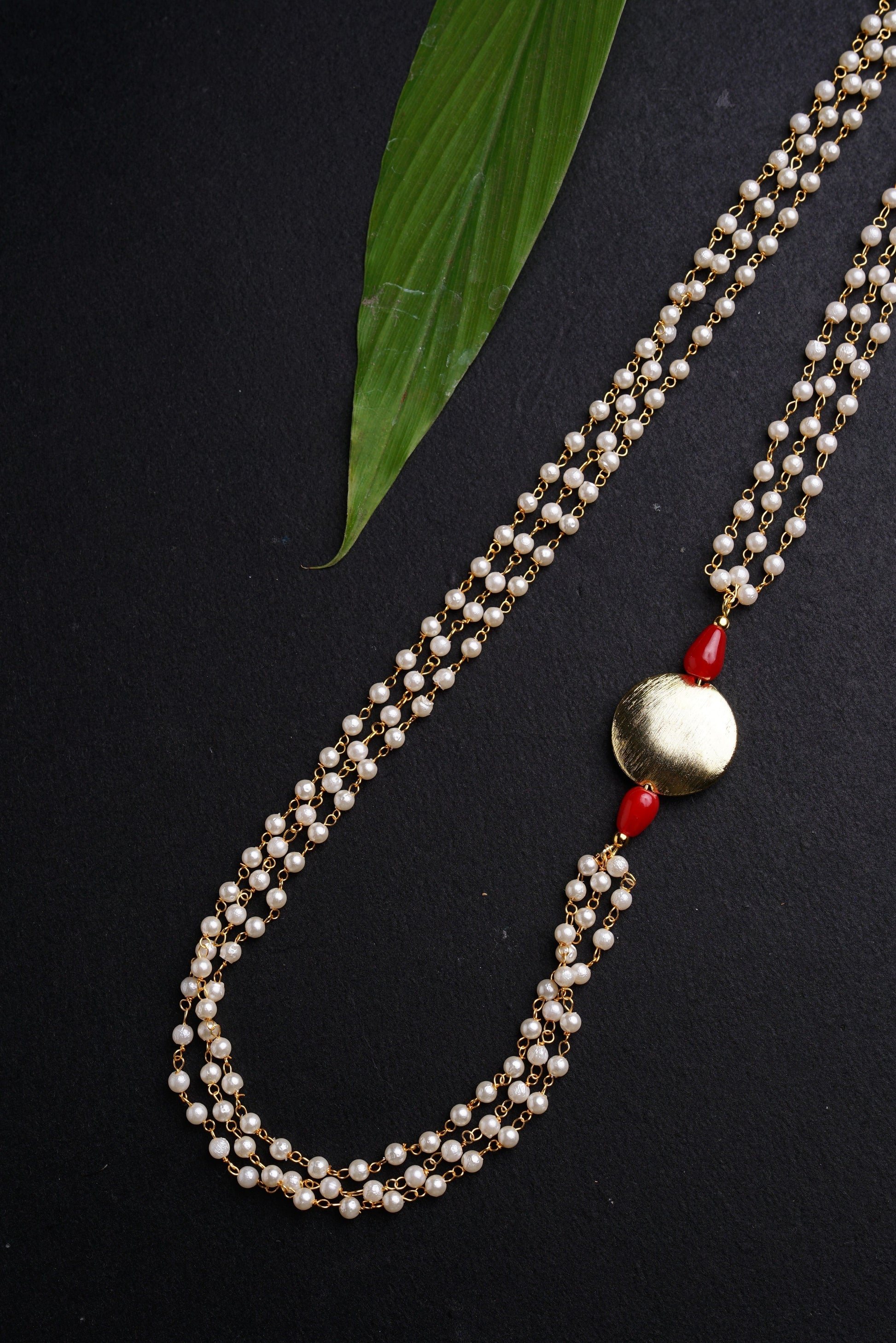 Pearl Triple Layer Kanthi with Big round brushed bead for Batu Soyara Ethnics Studio