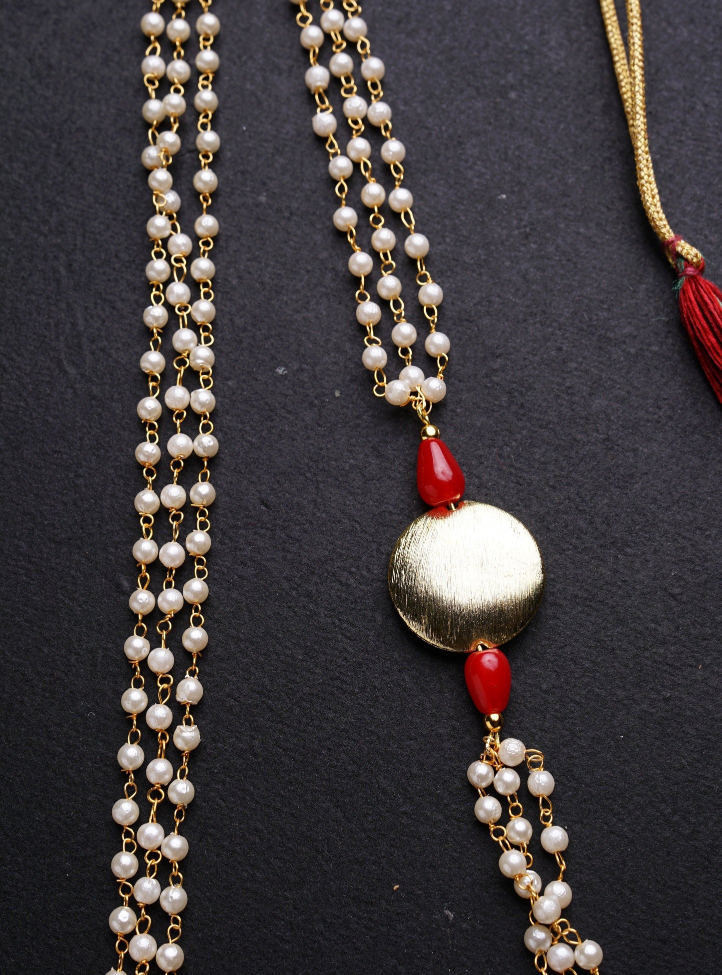 Pearl Triple Layer Kanthi with Big round brushed bead for Batu Soyara Ethnics Studio