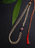 Royal Blue Round Pachi bead with Pearl Triple Layer Kanthi for Batu.Mundavalya,kanthi,bhikbali,topi,pagdi are boys accessories exclusively designed using Pearls,glass beads,jadau & gold plated findings for Batu,for Upanayan/Vratabandha/munj /thread ceremony.