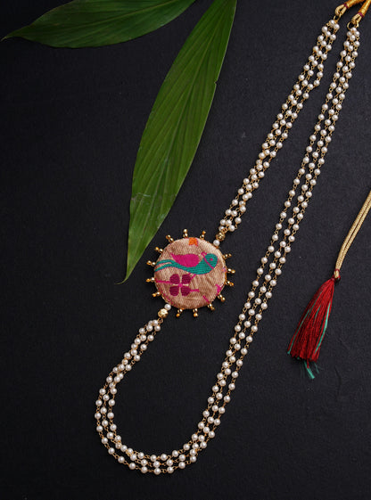 Traditional ethnic for baby boy vratabandha upnayan  munj mauji bandhan pearl pearl chain pendant handmade handcrafted golden multi color beaded batu paithani double layer triple layer glass beads bhikshawal  bhikbali mundavalya kanthi jholi panche gamacha towel janav yadnyopavit brooch cotton clip on soval chaddi inner pant     