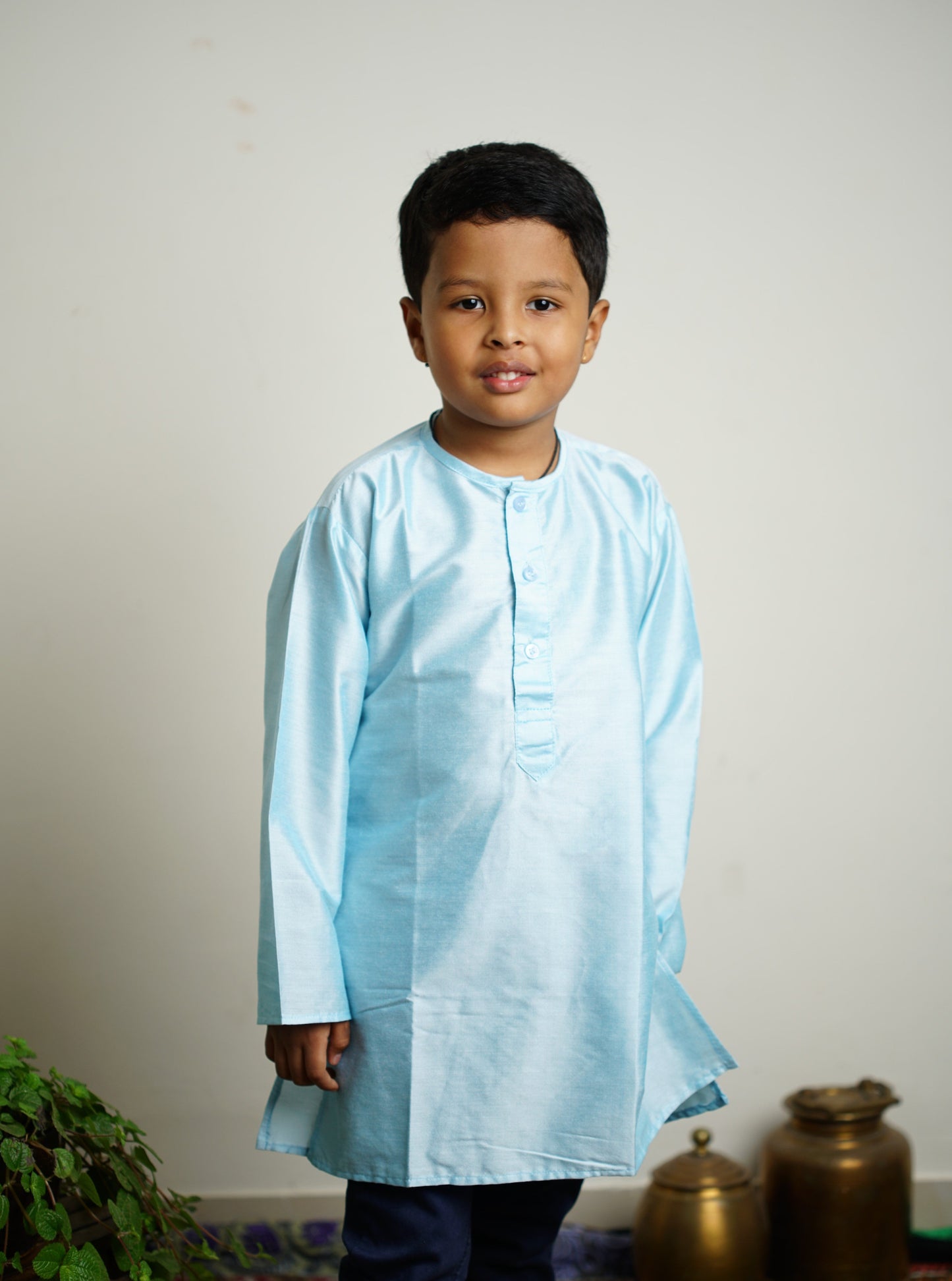 Light sky blue Red traditional ethnic brocade printed silk cotton kurta pyjama salwar suit pajama churidar set sherwani jacket for baby boy kids 