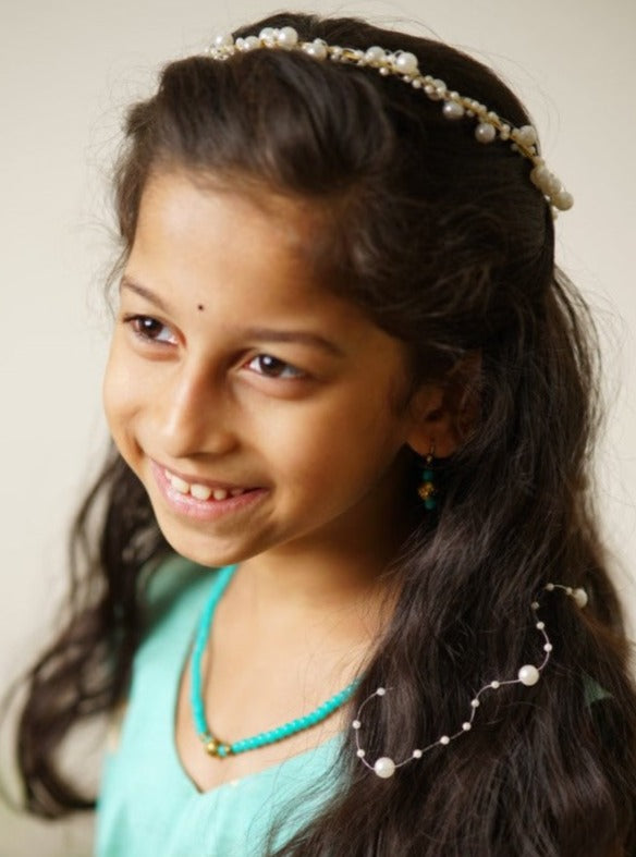 Accessories gifts fancy traditional ethnic hair accessories for kids trendy handmade hair clip fabric hair accessories hair band head band brocade handcrafted hair pin hair accessory tic-tac clips matching assorted mix n match pearl multicolour metal golden bow rubber band      