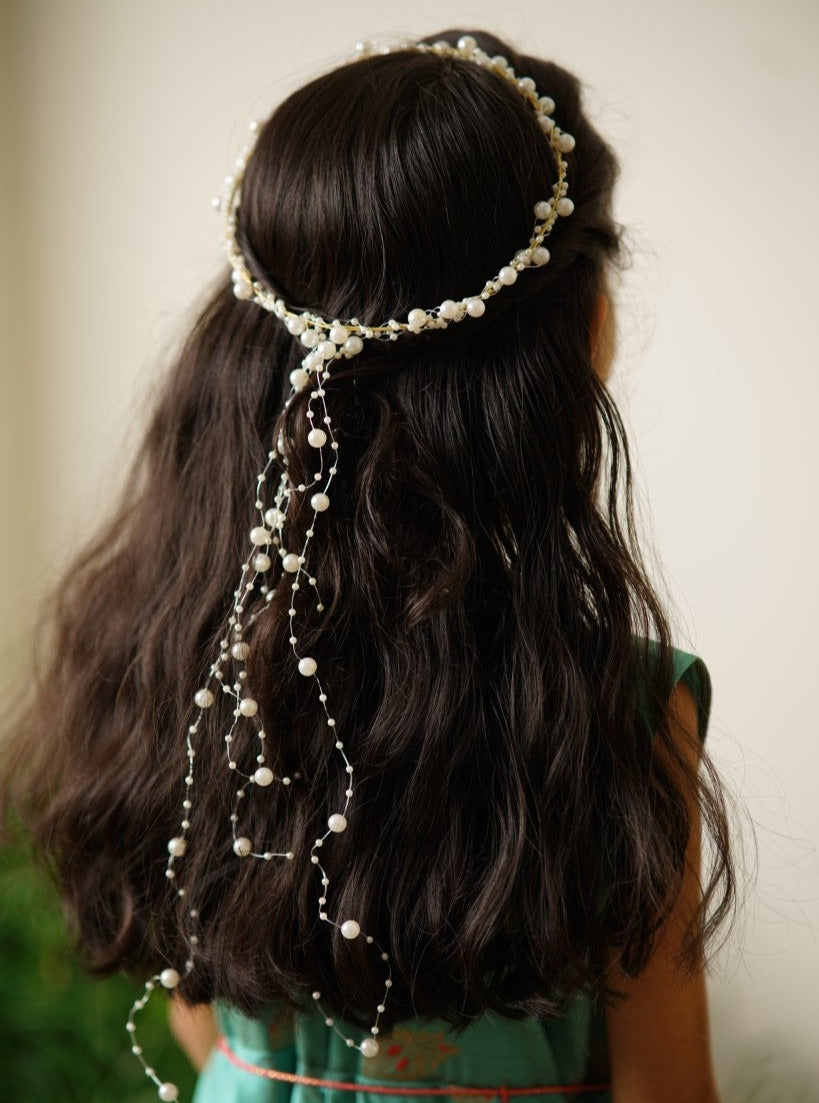 Accessories gifts fancy traditional ethnic hair accessories for kids trendy handmade hair clip fabric hair accessories hair band head band brocade handcrafted hair pin hair accessory tic-tac clips matching assorted mix n match pearl multicolour metal golden bow rubber band      