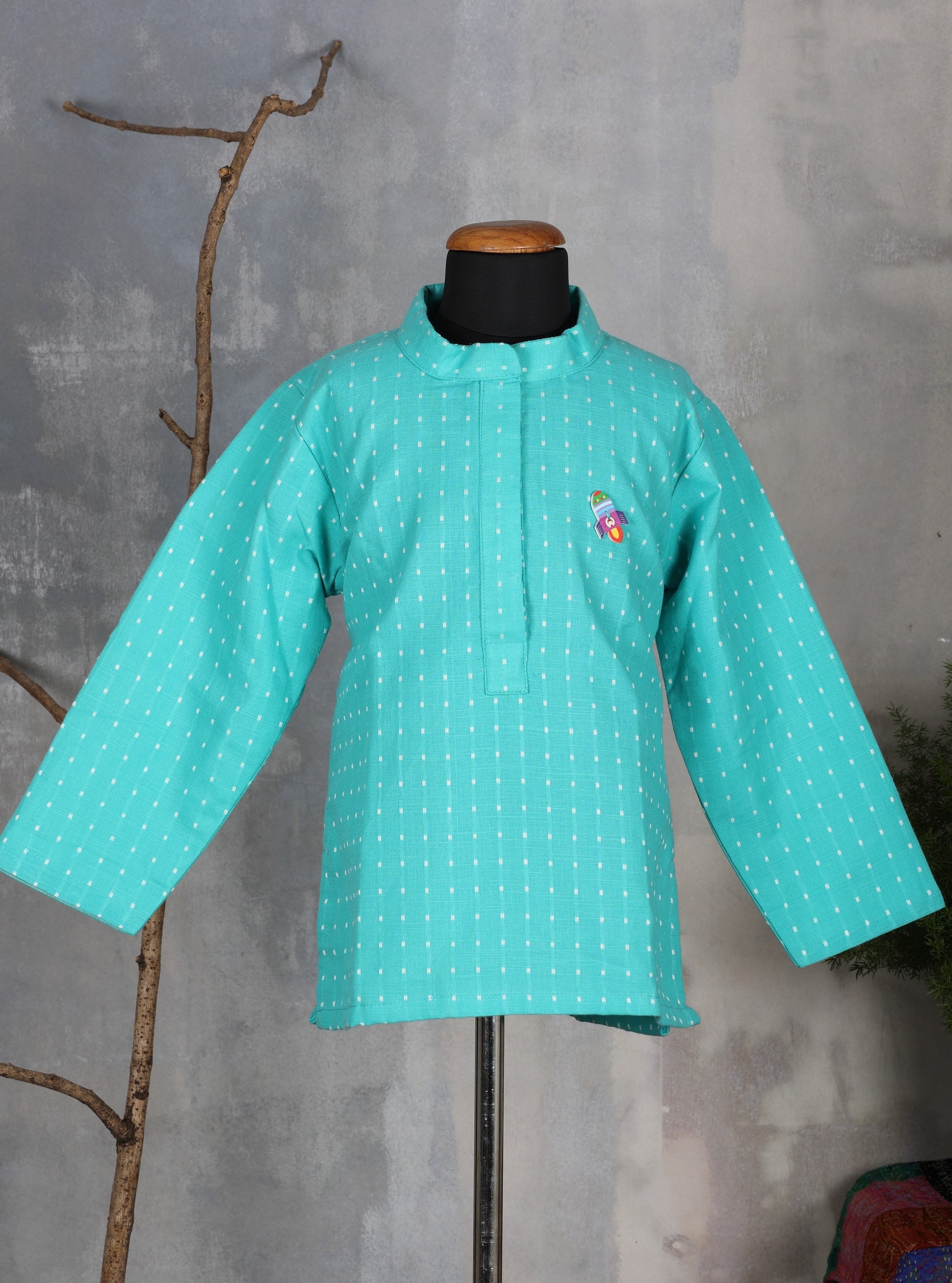 cyan blue traditional ethnic brocade printed silk cotton kurta pyjama salwar suit pajama churidar set sherwani jacket for baby boy kids 