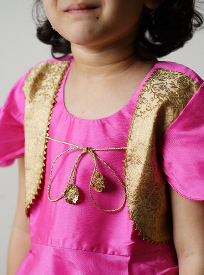 Silk brocade cotton silk cotton chanderi printed Traditional ethnic Indian kurta kurta salwar suit dupatta Punjabi dress Patiala set for baby girls kids