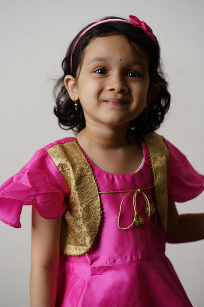 Silk brocade cotton silk cotton chanderi printed Traditional ethnic Indian kurta kurta salwar suit dupatta Punjabi dress Patiala set for baby girls kids